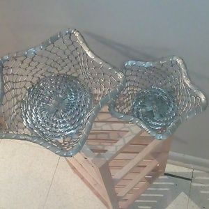 Ser of Silver wire Star Baskets.